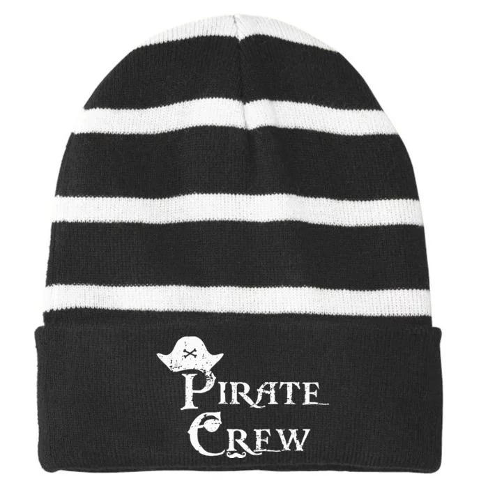 Pirate Crew Funny Halloween Costume Striped Beanie with Solid Band