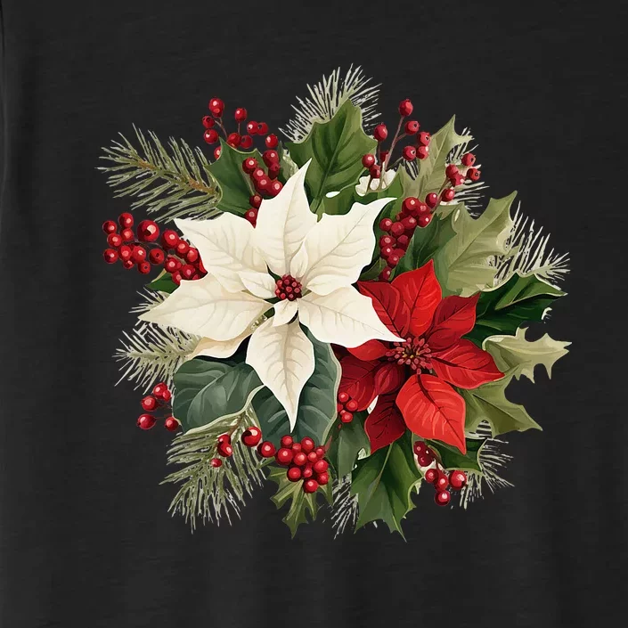 Poinsettia Christmas Flower ChromaSoft Performance T-Shirt