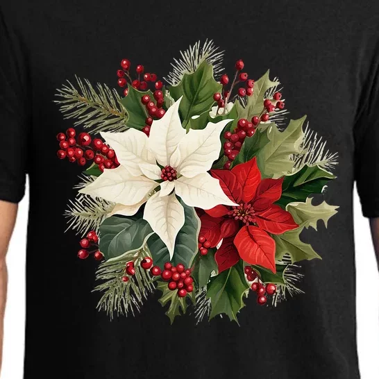 Poinsettia Christmas Flower Pajama Set