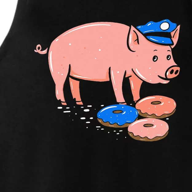 Pig Cop Funny Police Officer Doughnut Gift Ladies Tri-Blend Wicking Tank