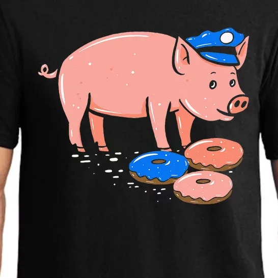 Pig Cop Funny Police Officer Doughnut Gift Pajama Set