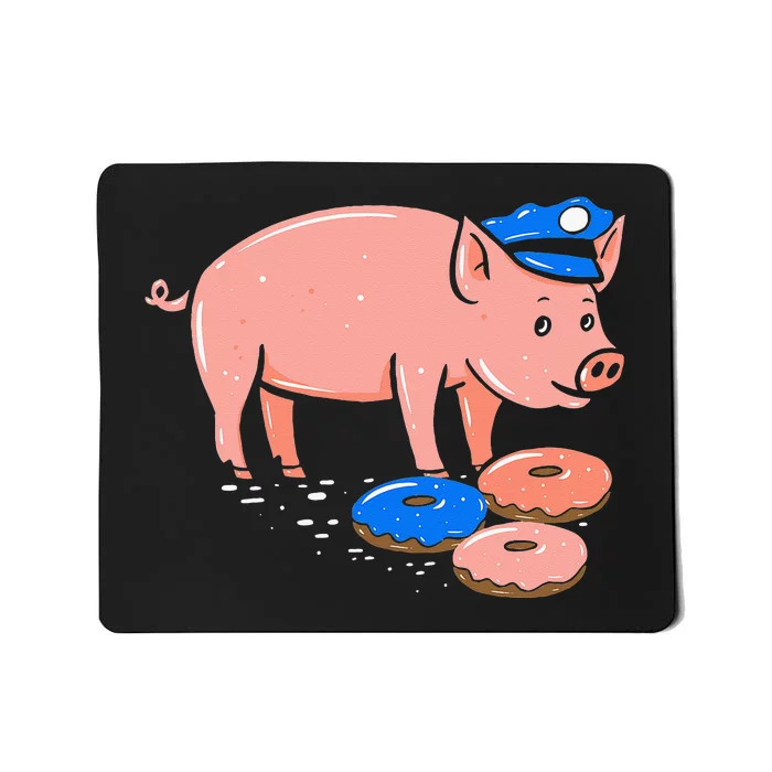 Pig Cop Funny Police Officer Doughnut Gift Mousepad