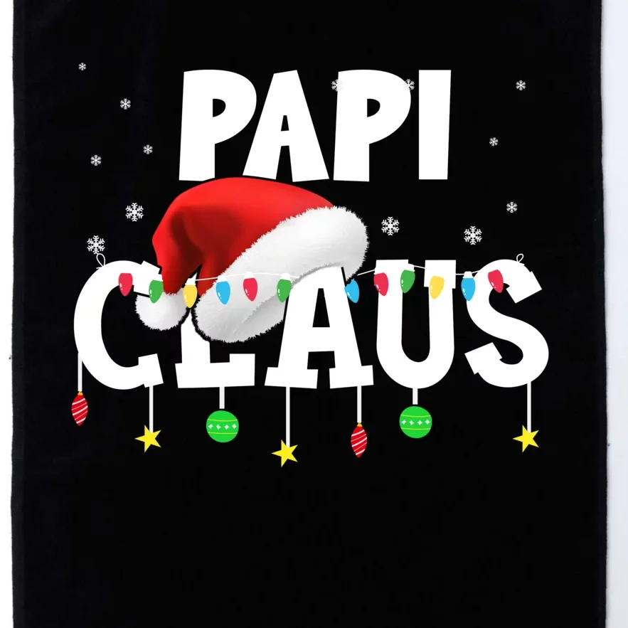 Papi Claus Funny Christmas Lights Santa Hat Costume Platinum Collection Golf Towel