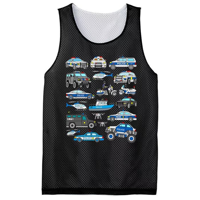 Police Car For Cop Vehicles SWAT Truck Mesh Reversible Basketball Jersey Tank