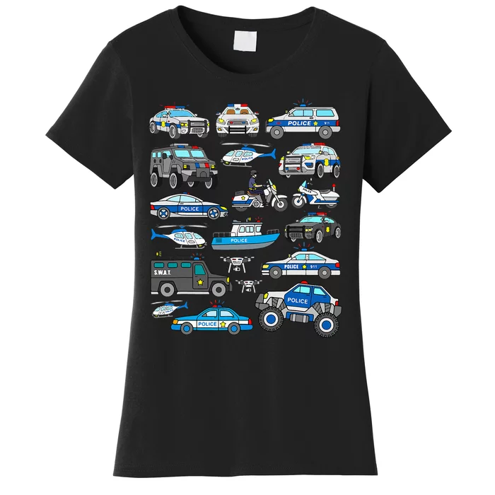 Police Car For Cop Vehicles SWAT Truck Women's T-Shirt