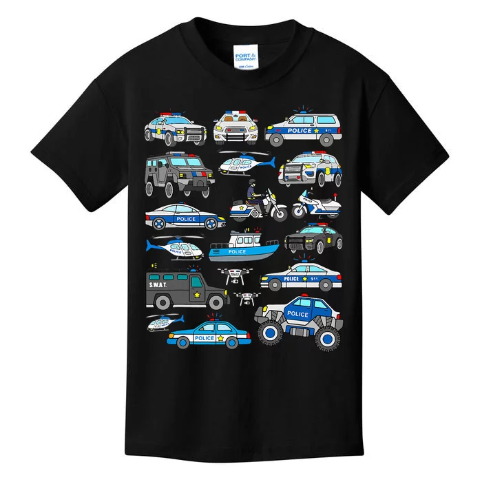 Police Car For Cop Vehicles SWAT Truck Kids T-Shirt