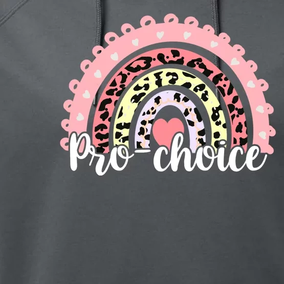 Pro Choice Feminist Rainbow Performance Fleece Hoodie