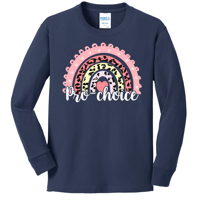 Pro Choice Feminist Rainbow Kids Long Sleeve Shirt