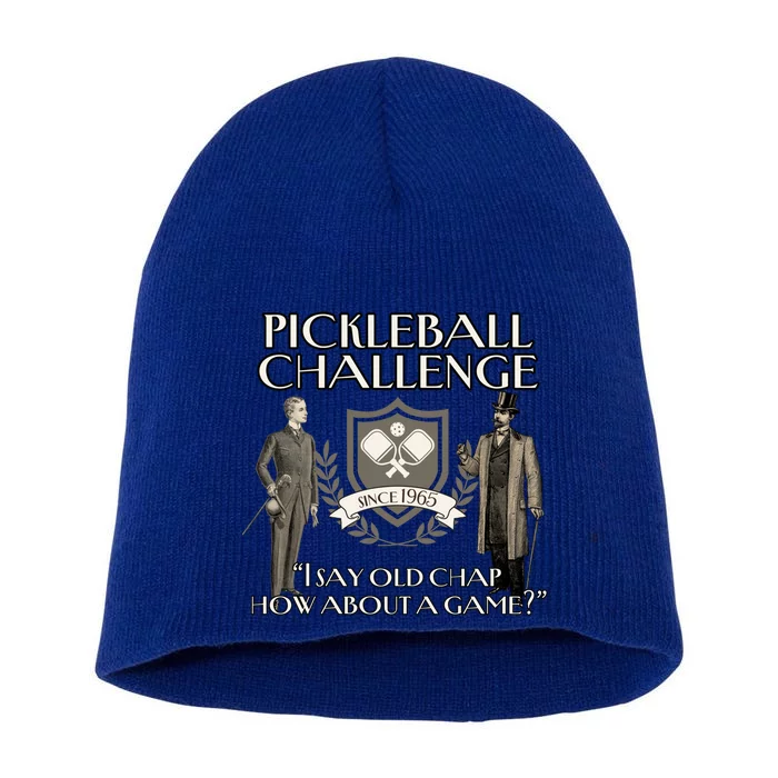 Pickleball Challenge Funny Vintage Pickleball Cool Gift Short Acrylic Beanie