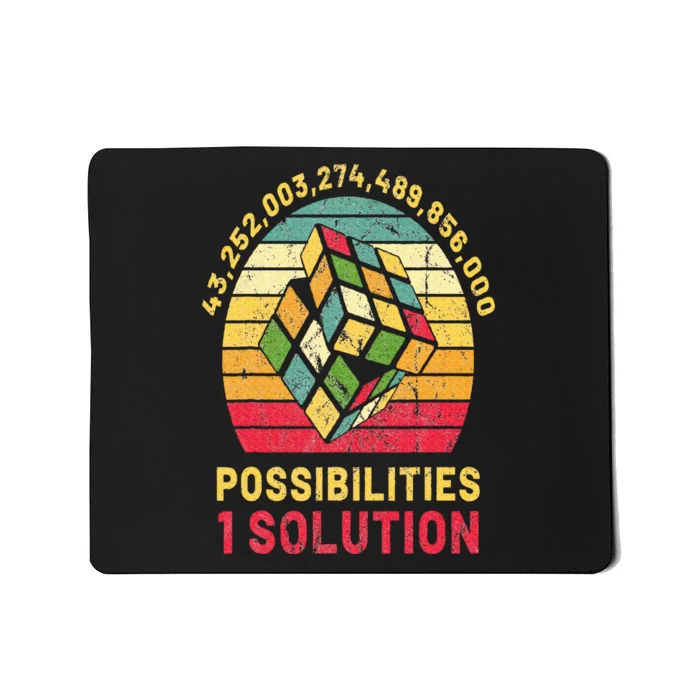 Puzzle Cube Funny One Solution Speed Cubing Retro Math Mousepad