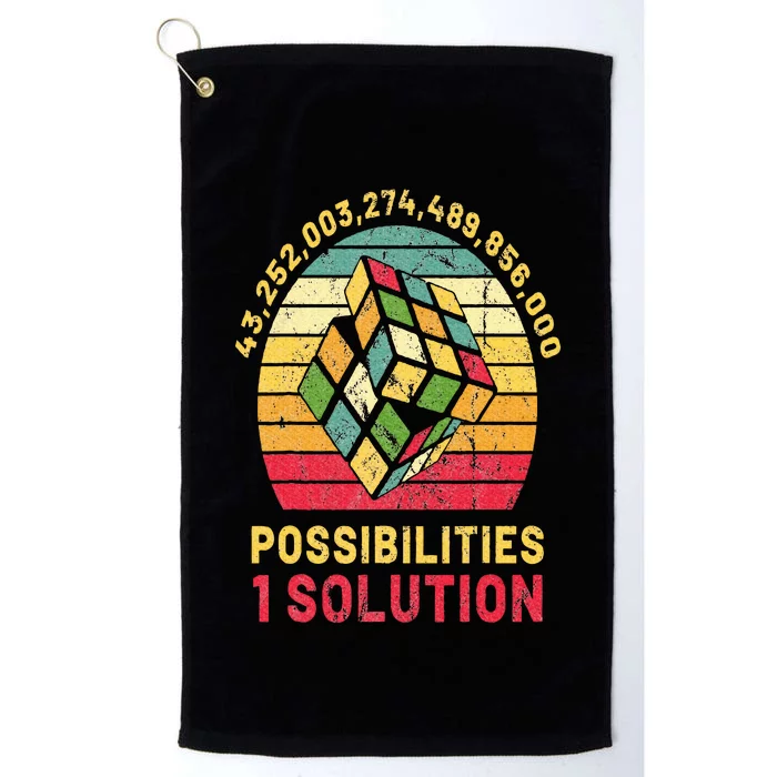 Puzzle Cube Funny One Solution Speed Cubing Retro Math Platinum Collection Golf Towel