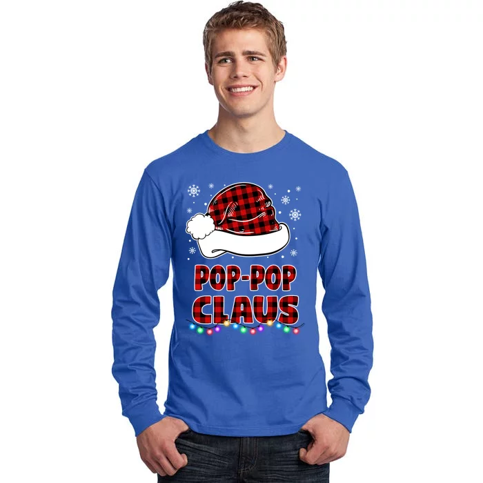 Poppop Claus Funny Matching Family Christmas Pajamas Funny Gift Tall Long Sleeve T-Shirt