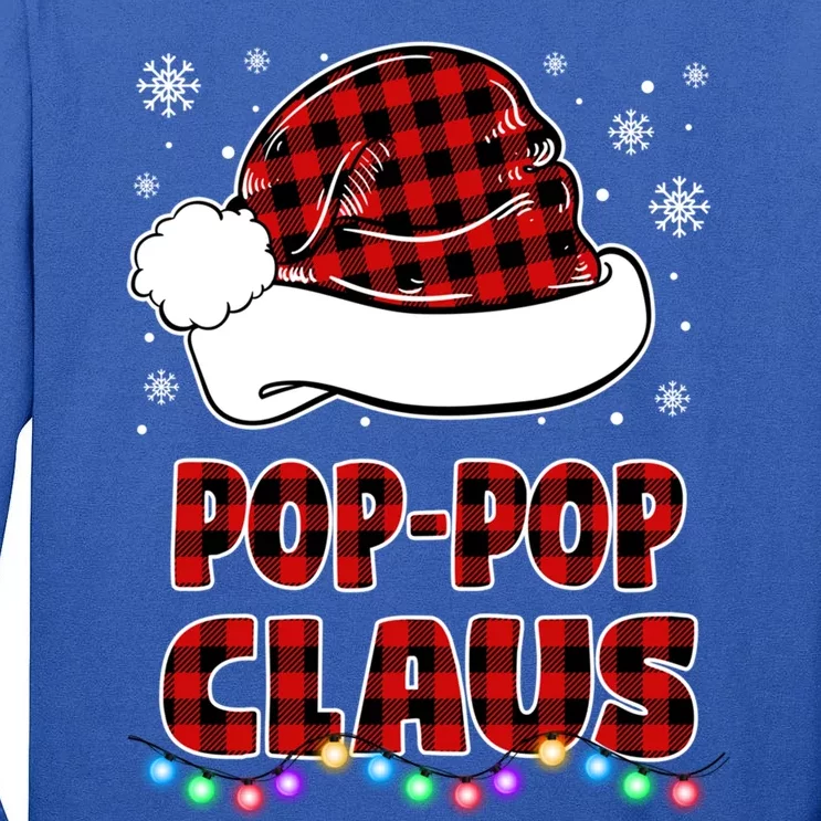 Poppop Claus Funny Matching Family Christmas Pajamas Funny Gift Tall Long Sleeve T-Shirt