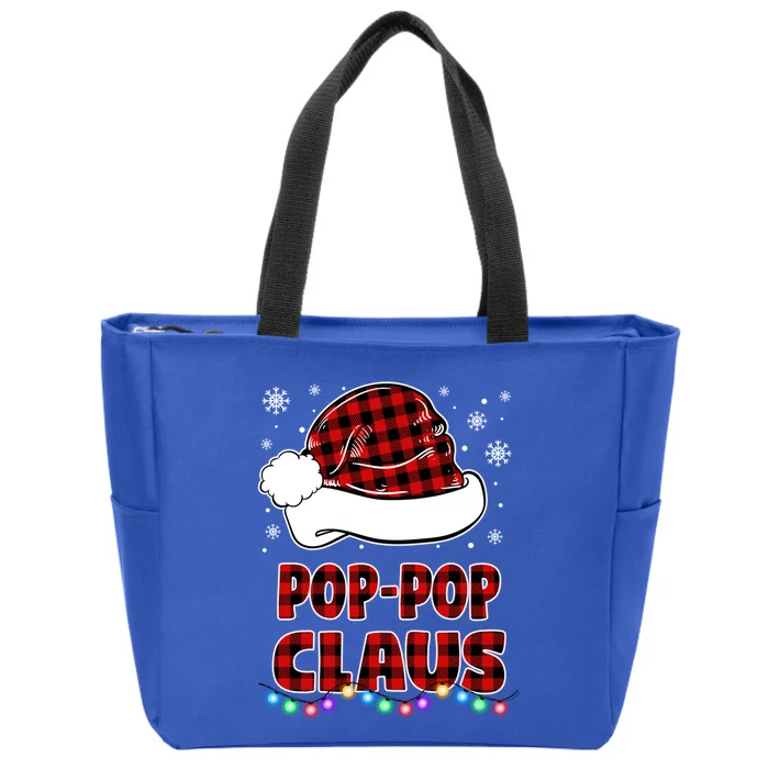 Poppop Claus Funny Matching Family Christmas Pajamas Funny Gift Zip Tote Bag