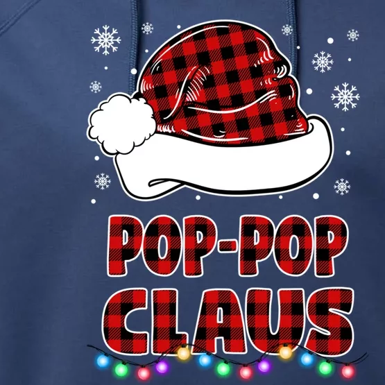 Poppop Claus Funny Matching Family Christmas Pajamas Funny Gift Performance Fleece Hoodie