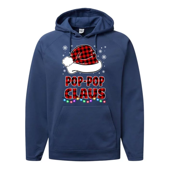 Poppop Claus Funny Matching Family Christmas Pajamas Funny Gift Performance Fleece Hoodie