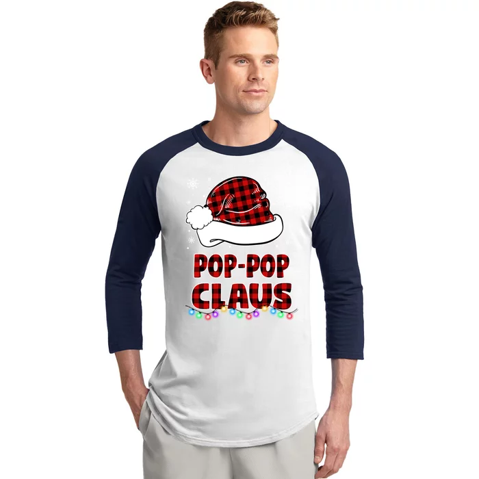 Poppop Claus Funny Matching Family Christmas Pajamas Funny Gift Baseball Sleeve Shirt