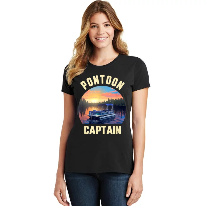 Pontoon Captain Funny Pontoon Lake Boat Women's T-Shirt