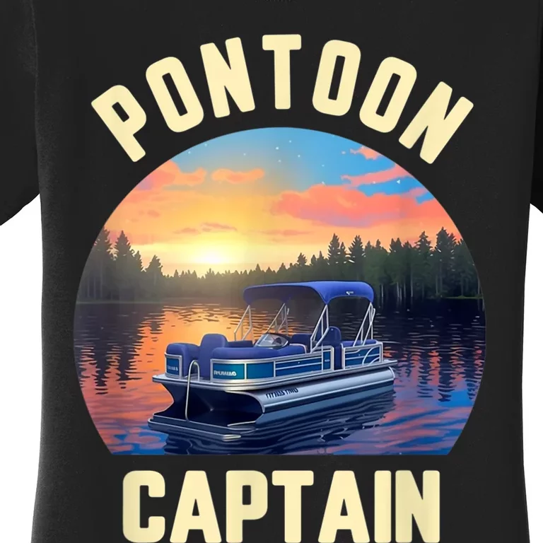 Pontoon Captain Funny Pontoon Lake Boat Women's T-Shirt