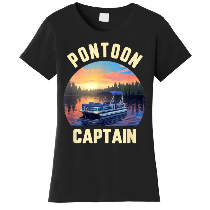 Pontoon Captain Funny Pontoon Lake Boat Women's T-Shirt