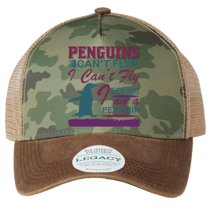 Penguins Can't Fly I Can't Fly Therefore I Am A Penguins Legacy Tie Dye Trucker Hat