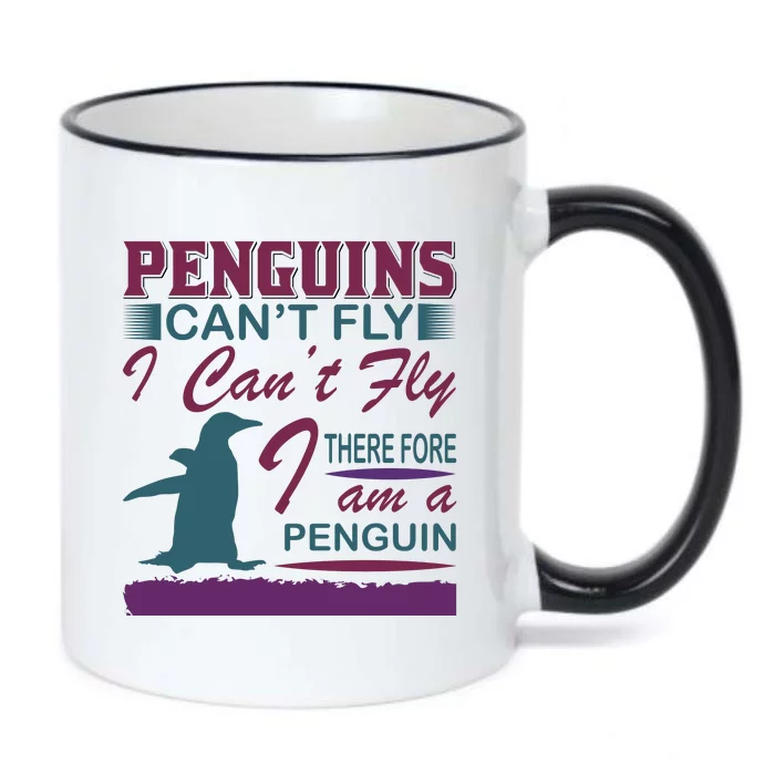 Penguins Can't Fly I Can't Fly Therefore I Am A Penguins Black Color Changing Mug