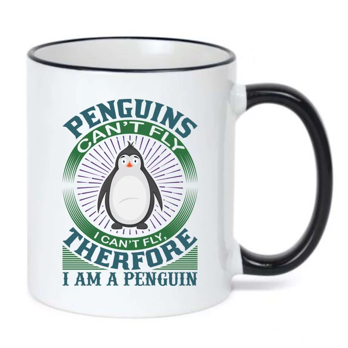 Penguins Can't Fly I Can't Fly Therefore I Am A Penguins Black Color Changing Mug