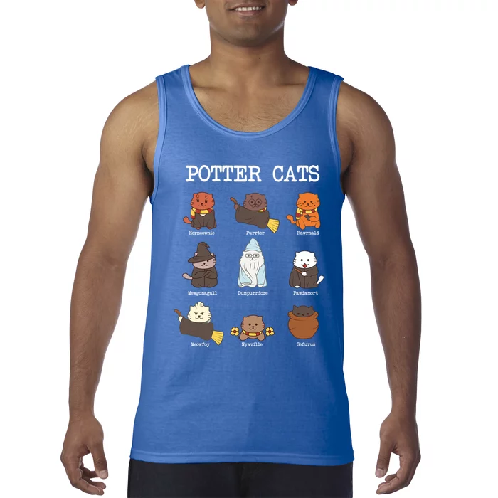 Potter Cats Funny Funny Gift For Cat Lovers Gift Tank Top