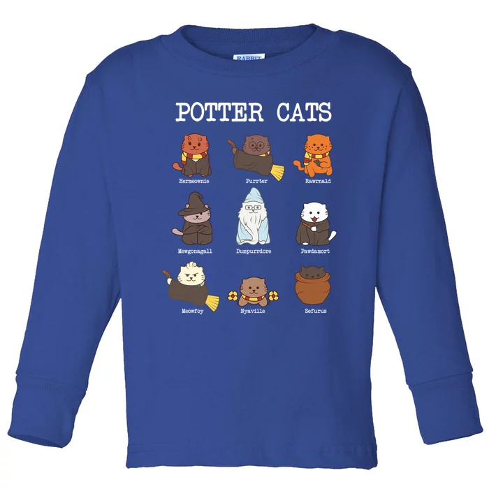 Potter Cats Funny Funny Gift For Cat Lovers Gift Toddler Long Sleeve Shirt