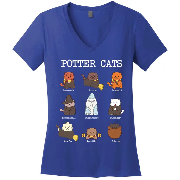 Potter Cats Funny Funny Gift For Cat Lovers Gift Women's V-Neck T-Shirt