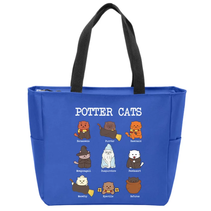 Potter Cats Funny Funny Gift For Cat Lovers Gift Zip Tote Bag