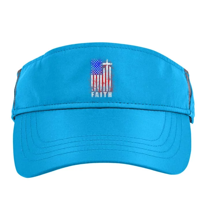 Patriotic Christian Faith Love Jesus American Flag Cross Adult Drive Performance Visor