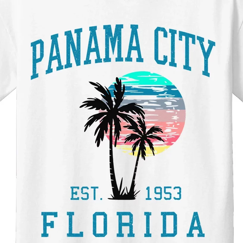 Panama City Florida Spring Vacations Beach Palm Trees Summer Kids T-Shirt