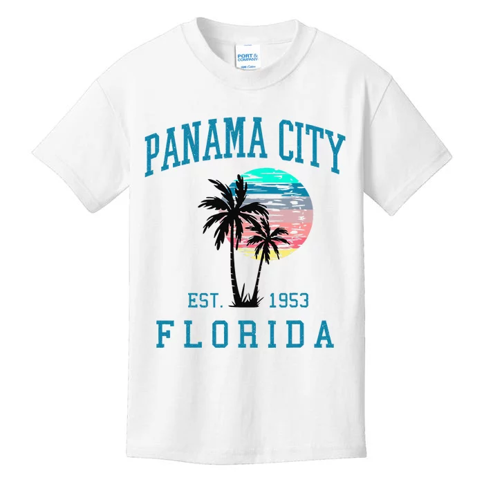 Panama City Florida Spring Vacations Beach Palm Trees Summer Kids T-Shirt