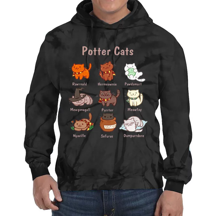 Potter Cats Funny Gifts For Cat Lovers Tie Dye Hoodie