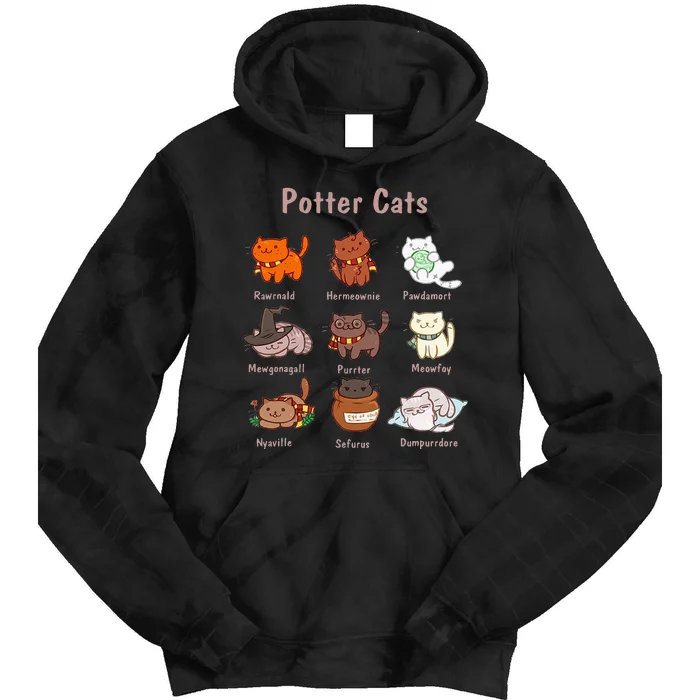 Potter Cats Funny Gifts For Cat Lovers Tie Dye Hoodie