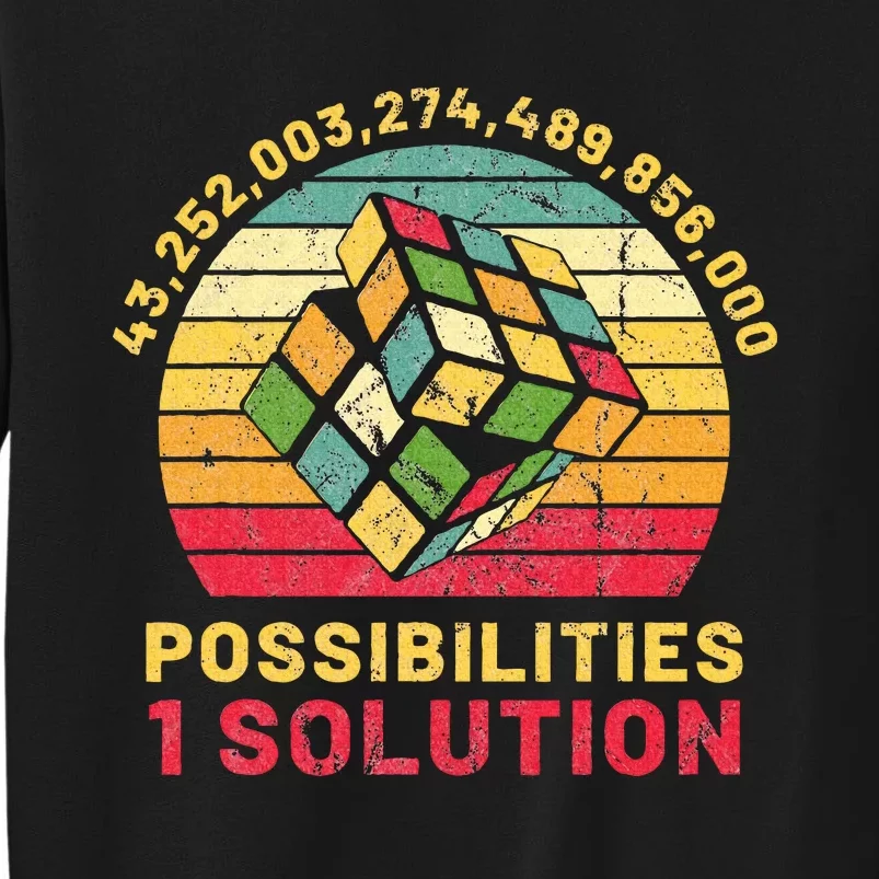 Puzzle Cube Funny One Solution Speed Cubing Retro Math Tall Sweatshirt