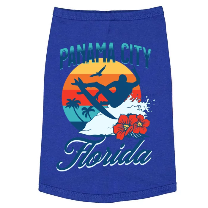 Panama City Florida Beach Surf Summer Vacation Vintage Meaningful Gift Doggie Tank