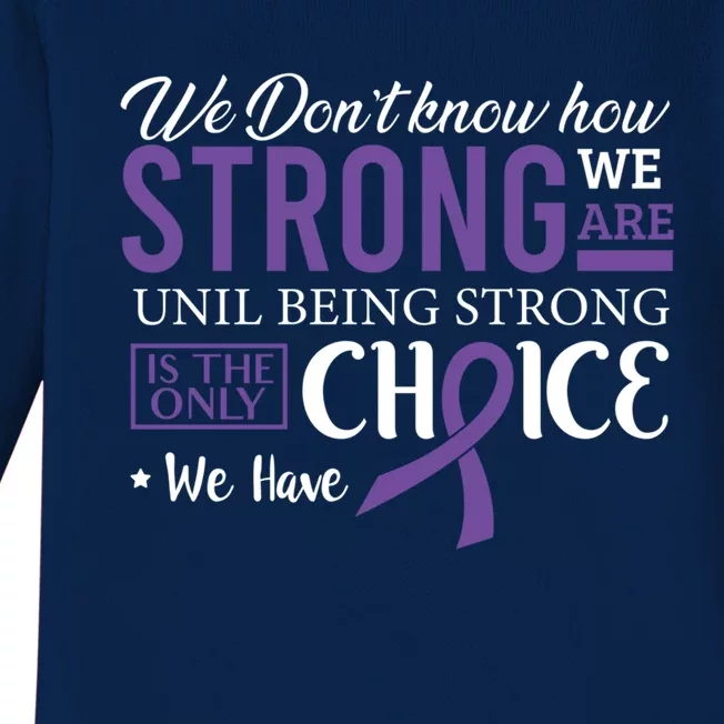 Pancreatic Cancer Fight Cancer Ribbon Gift Baby Long Sleeve Bodysuit