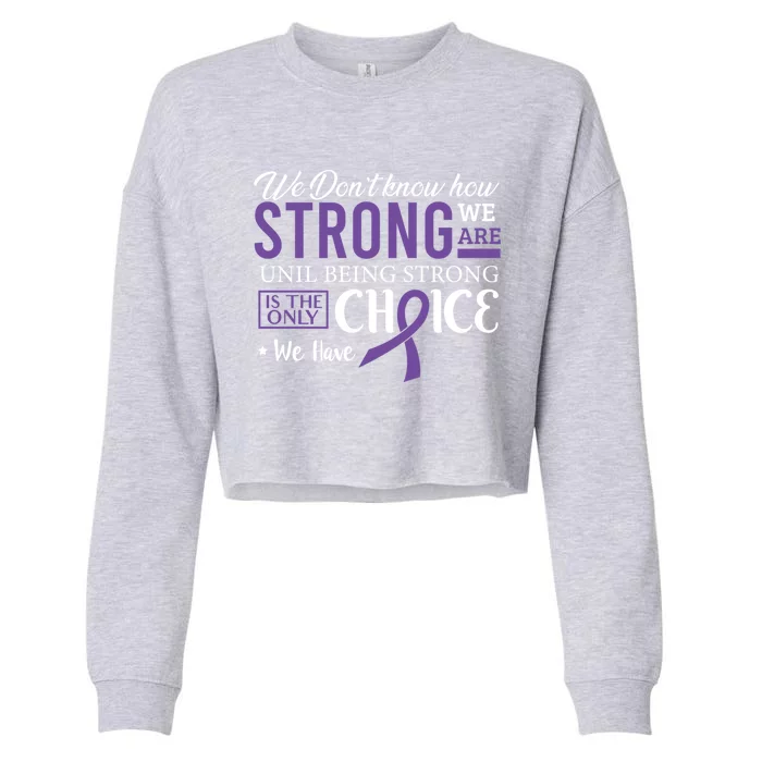 Pancreatic Cancer Fight Cancer Ribbon Gift Cropped Pullover Crew