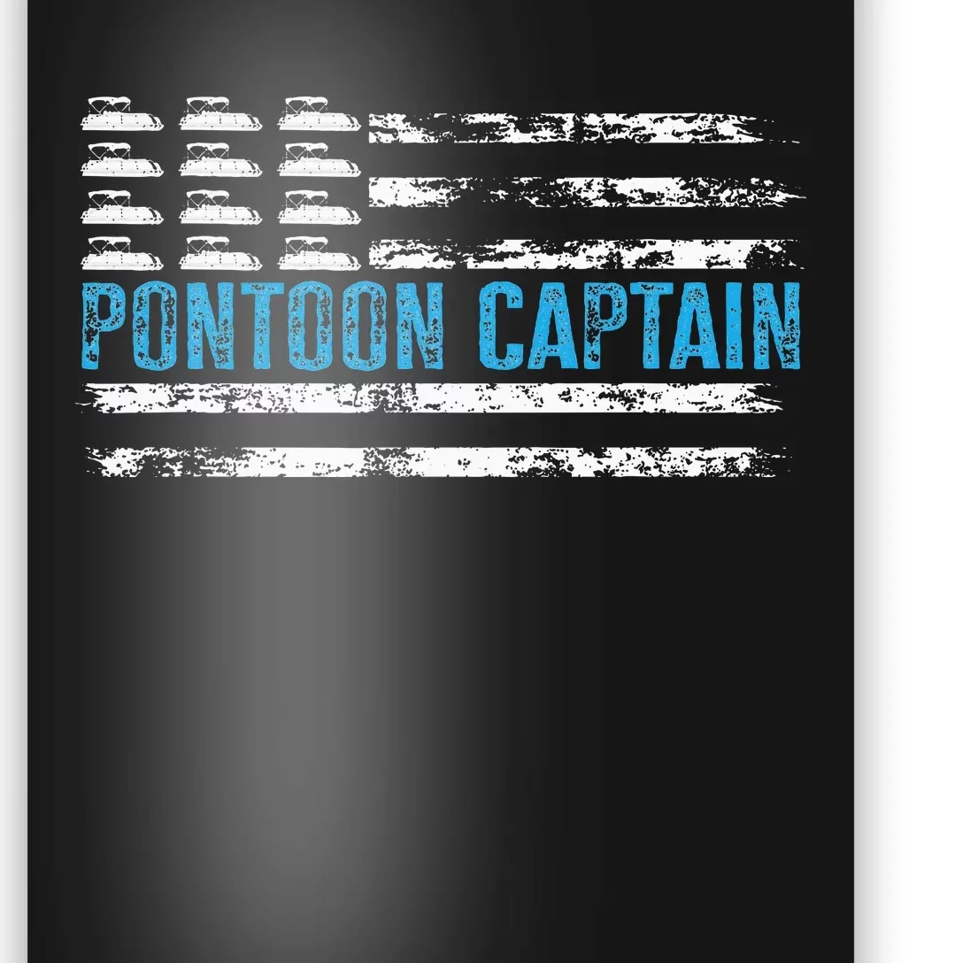 Pontoon Captain Funny Boating 4th Of Julypontoon Boat Poster