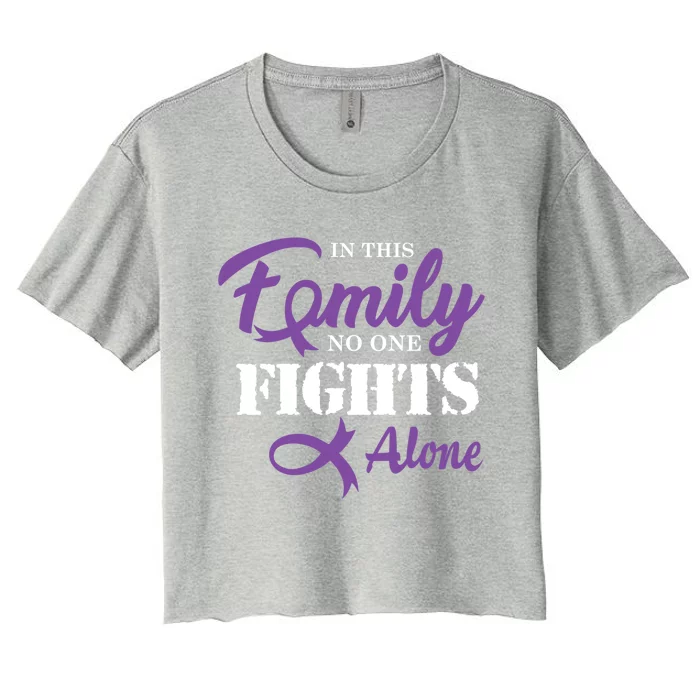 Pancreatic Cancer Fight Cancer Ribbon Gift Women's Crop Top Tee