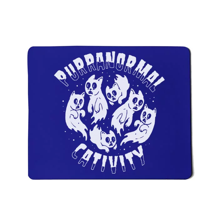 Purranormal Cativity Funny Ghost Cats Halloween Gift Mousepad