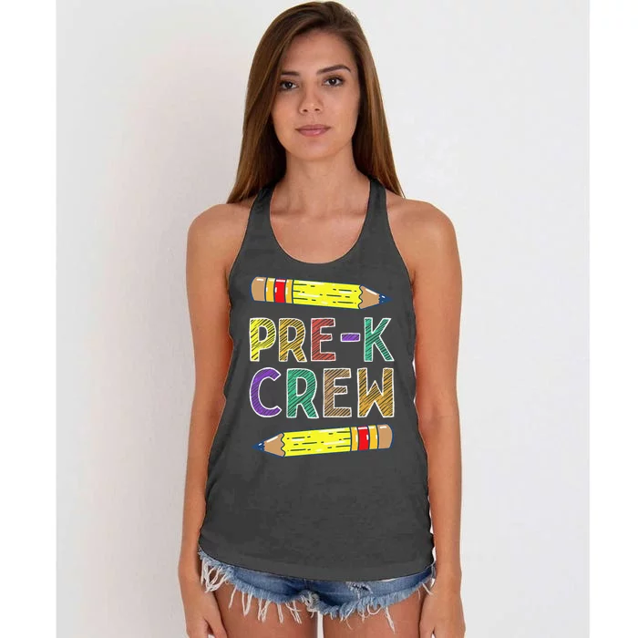 PreK Crew Funny PreK Teachers Back To School Women's Knotted Racerback Tank