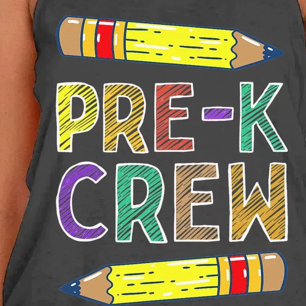 PreK Crew Funny PreK Teachers Back To School Women's Knotted Racerback Tank