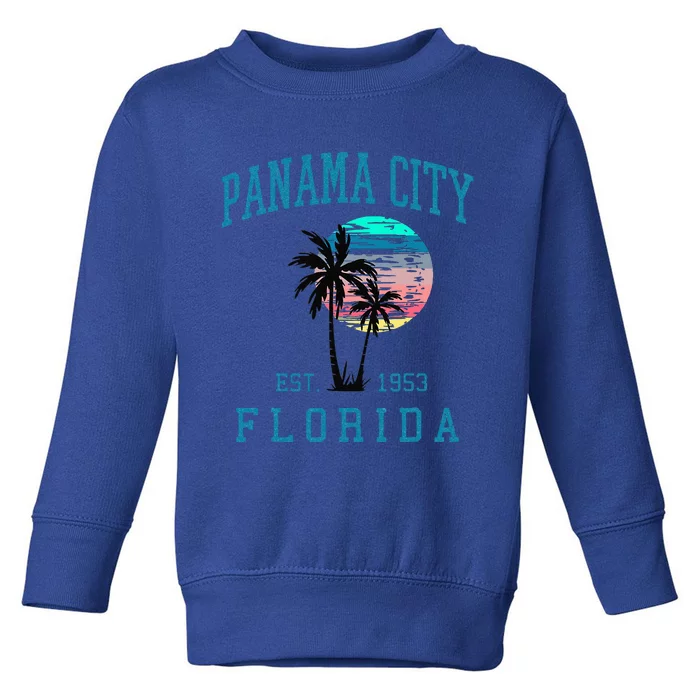 Panama City Florida Spring Vacations Beach Palm Trees Summer Toddler Sweatshirt