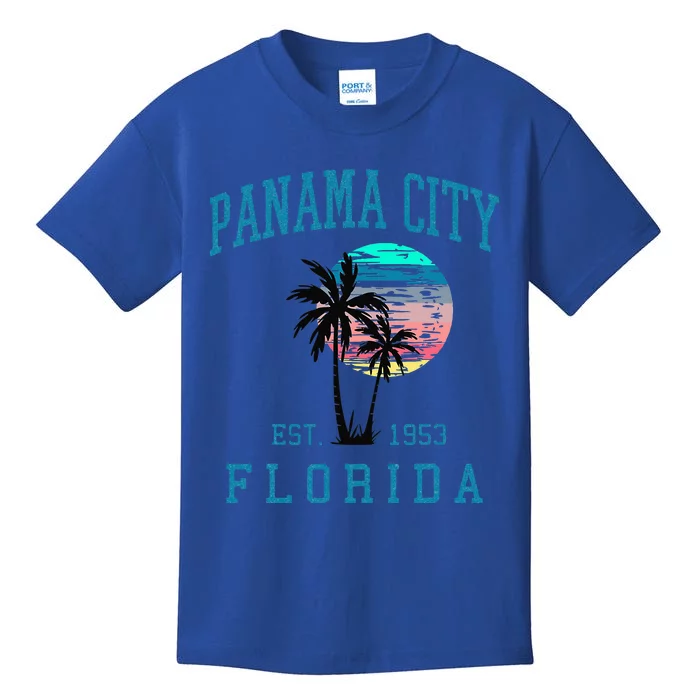 Panama City Florida Spring Vacations Beach Palm Trees Summer Kids T-Shirt