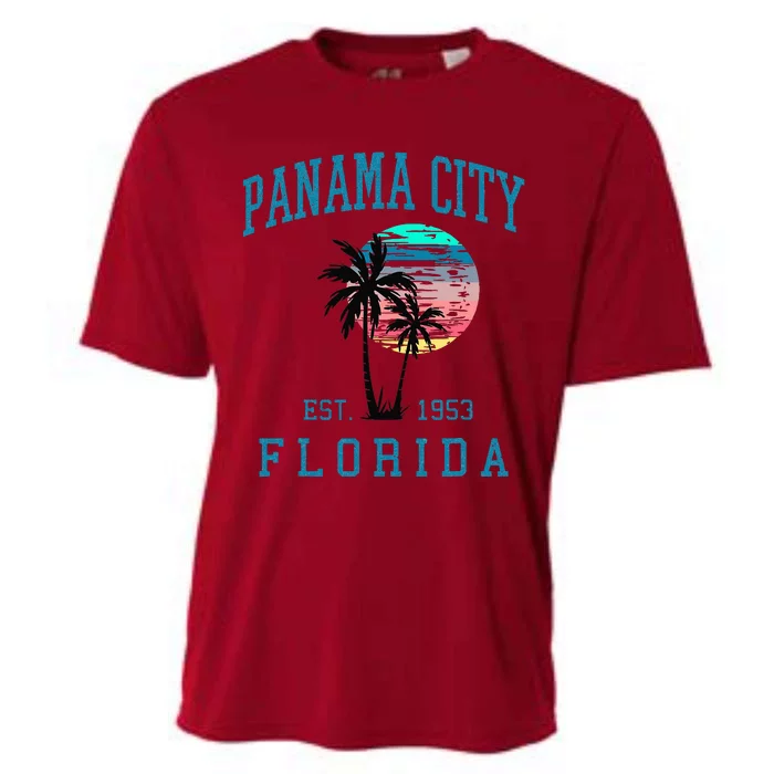 Panama City Florida Spring Vacations Beach Palm Trees Summer Cooling Performance Crew T-Shirt