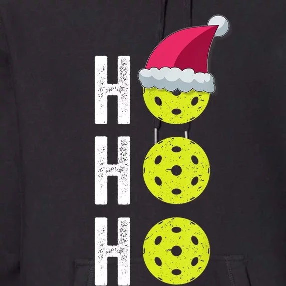 Pickleball Christmas Funny Santa Hat Holiday Ho Ho Ho Gift TShirt Premium Hoodie