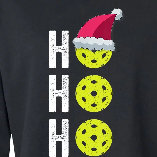 Pickleball Christmas Funny Santa Hat Holiday Ho Ho Ho Gift TShirt Cropped Pullover Crew